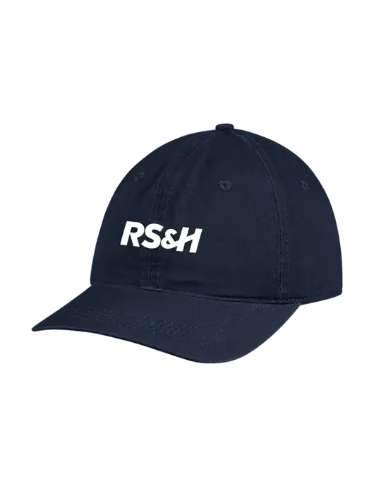 Garment Washed Unstructured Twill Navy Cap w/RS&H Logo