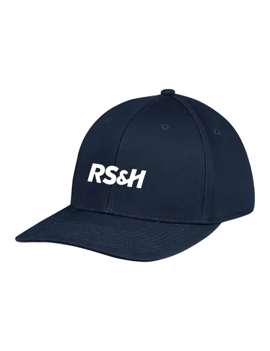 Premium Modern Structured Twill Navy Snapback Cap w/RS&H Logo