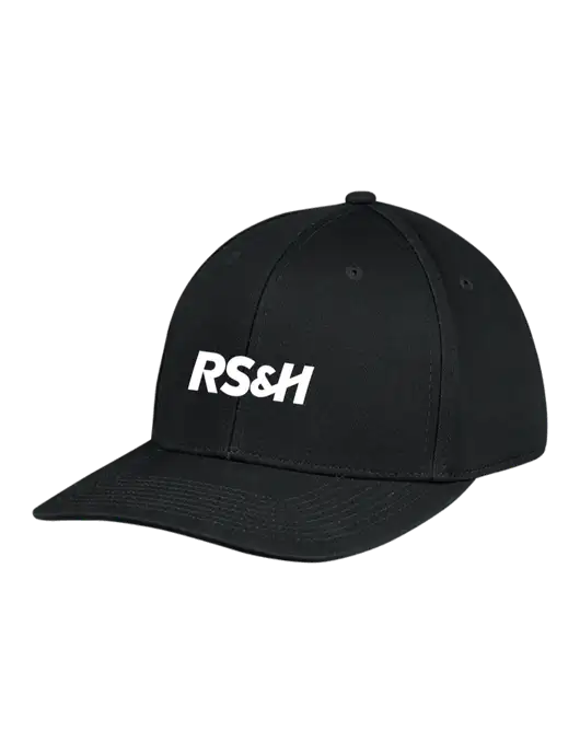 Premium Modern Structured Twill Black Snapback Cap w/RS&H Logo