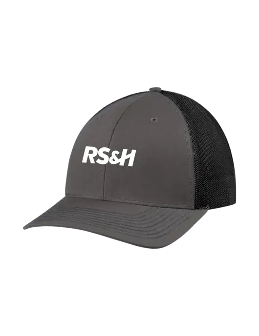 Richardson Adjustable Snapback Original 112 Trucker Cap Dark Grey w/Black Mesh w/RS&H Logo