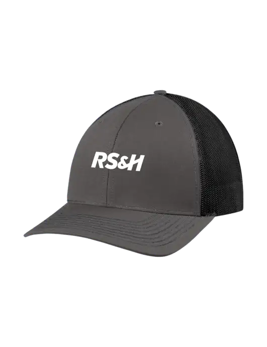 Richardson Adjustable Snapback Original 112 Trucker Cap Dark Grey w/Black Mesh w/RS&H Logo