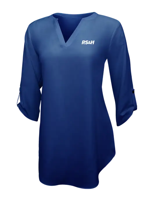 Dark Royal Womens 3/4 Sleeve Tunic Blouse w/RS&H Logo
