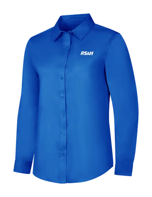 Womens Long Sleeve Royal Blue Superpro React Twill Shirt w/RS&H Logo