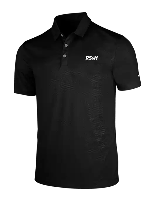 NIKE Black Dri-Fit Embossed Tri-Blade Polo w/RS&H Logo