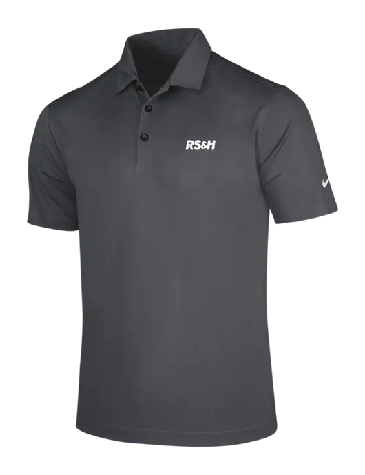 NIKE Dark Grey Dri-Fit Vertical Mesh Polo w/RS&H Logo