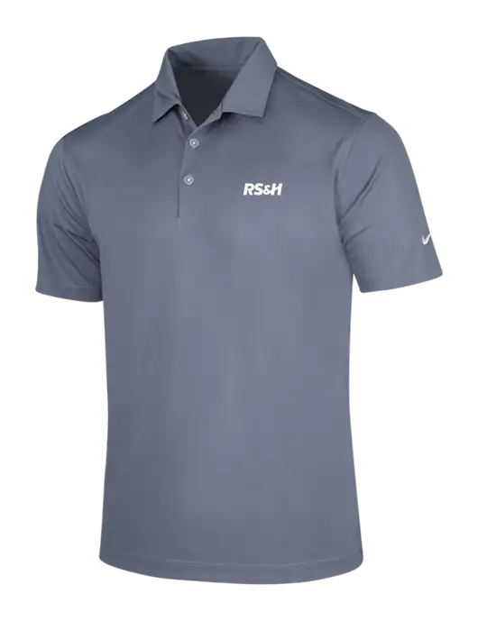 NIKE Medium Grey Dri-Fit Vertical Mesh Polo w/RS&H Logo