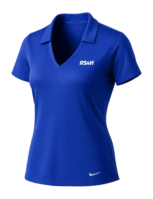NIKE Dark Royal Womens Dri-Fit Vertical Mesh Polo w/RS&H Logo