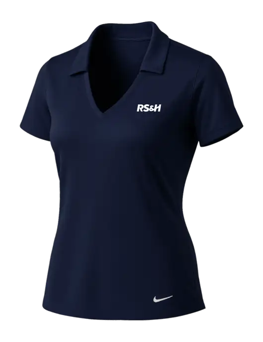 NIKE Dark Navy Womens Dri-Fit Vertical Mesh Polo w/RS&H Logo