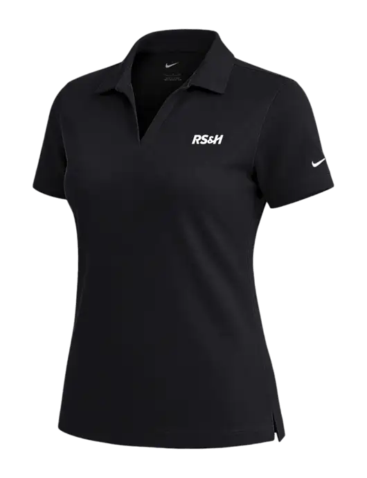 NIKE Black Womens Dri-Fit Micro Pique Polo w/RS&H Logo