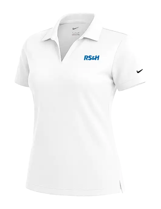NIKE White Womens Dri-Fit Micro Pique Polo w/RS&H Logo