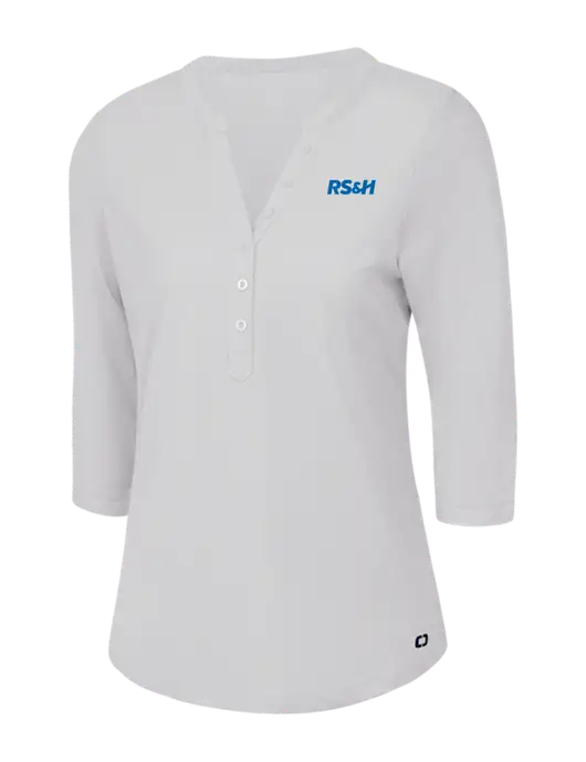 OGIO Bright White Jewel Henley w/RS&H Logo
