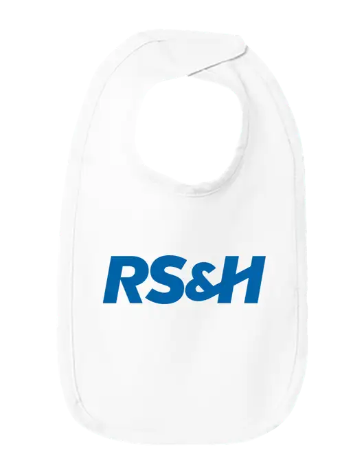 Rabbit Skins White Infant Premium Jersey Bib w/RS&H Logo