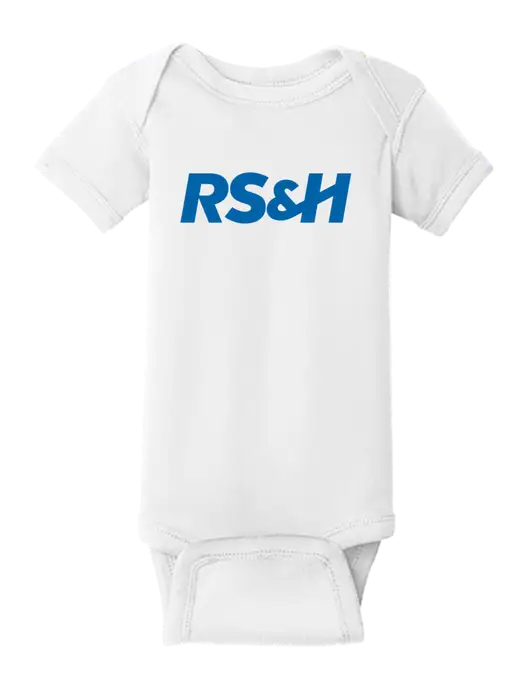 Rabbit Skins White Infant Short Sleeve Baby Rib Bodysuit w/RS&H Logo