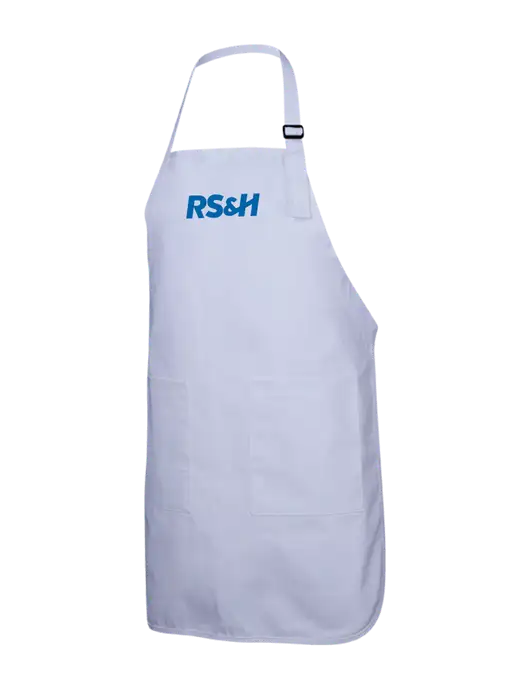 Full-Length White Apron With Pockets w/RS&H Logo