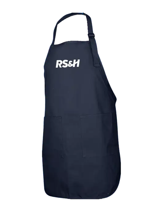 Full-Length Navy Apron With Pockets w/RS&H Logo