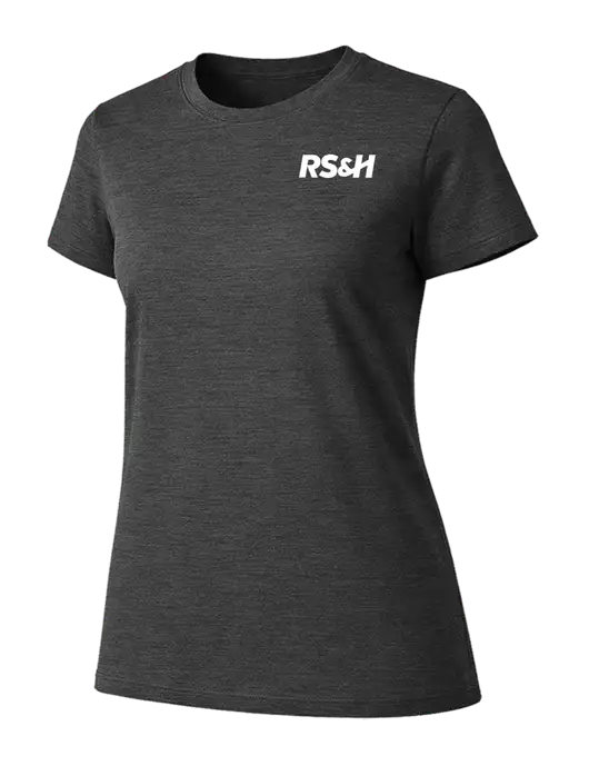 Womens Ring Spun Dark Heather Grey 4.5 oz T-Shirt w/RS&H Logo