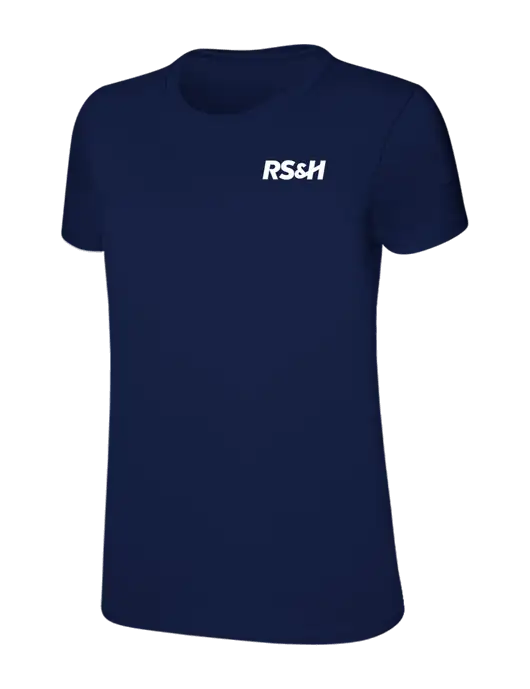 Womens Ring Spun Navy 4.5 oz T-Shirt w/RS&H Logo