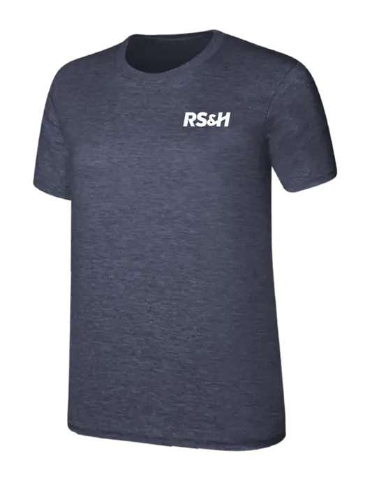 Womens Ring Spun Heather Navy 4.5 oz T-Shirt w/RS&H Logo