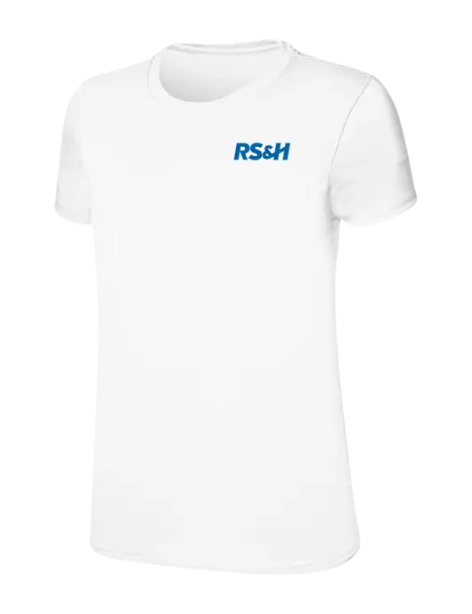 Womens Ring Spun White 4.5 oz T-Shirt w/RS&H Logo