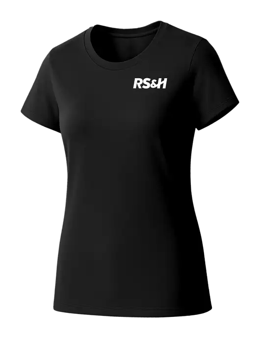 Womens Seriously Soft Black T-Shirt w/RS&H Logo