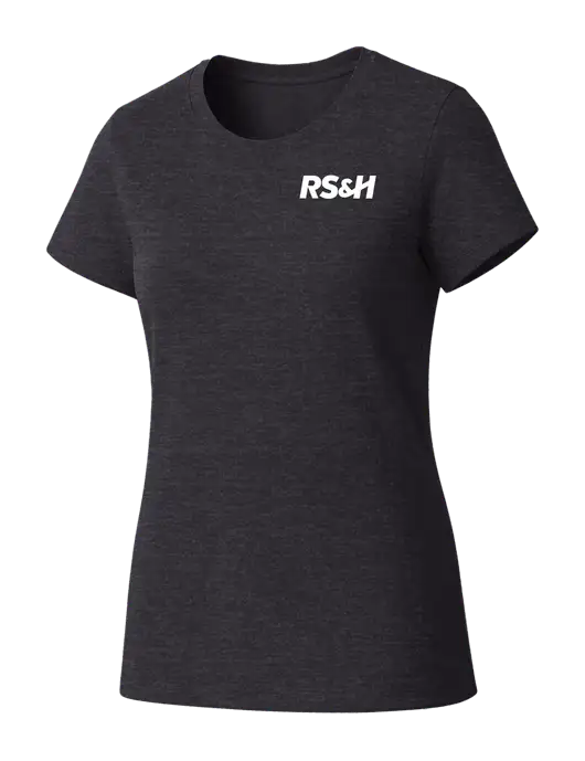 Womens Seriously Soft Heathered Charcoal T-Shirt w/RS&H Logo
