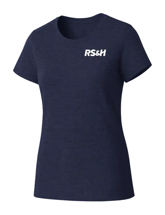 Womens Seriously Soft Heathered Navy T-Shirt w/RS&H Logo