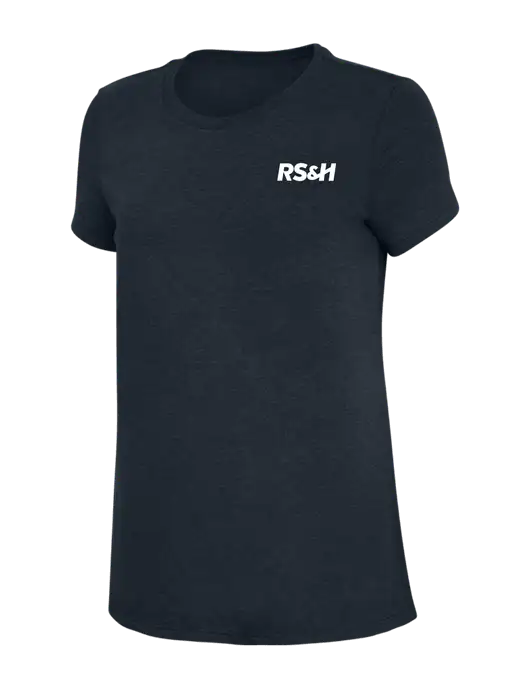 Womens Simply Soft Navy 4.5oz Poly/Combed Ring Spun Cotton T-Shirt w/RS&H Logo