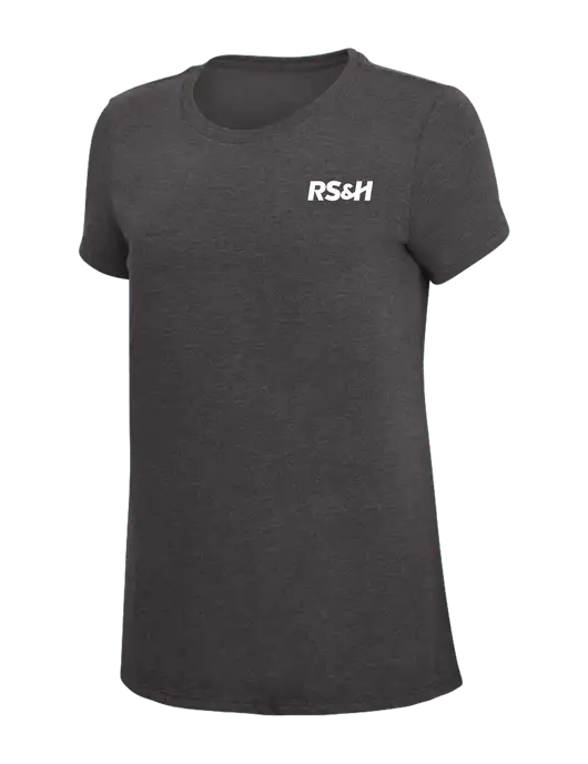 Womens Simply Soft Heather Charcoal 4.5oz  Poly/Combed Ring Spun Cotton T-Shirt w/RS&H Logo