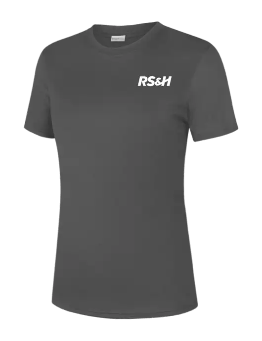  Womens Dark Grey PosiCharge Competitor Tee w/RS&H Logo