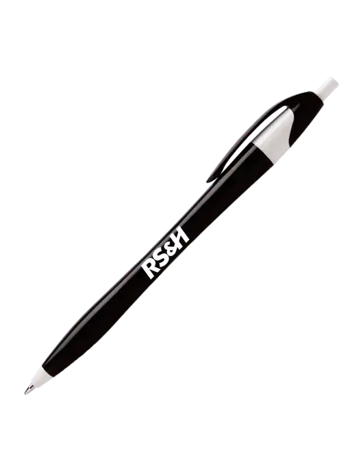 Novella Black/White Executive Pen - Blue Ink w/RS&H Logo