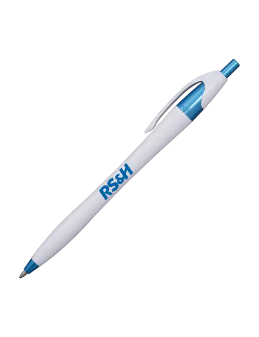 Novella White/Blue Shimmer Pen - Blue Ink w/RS&H Logo