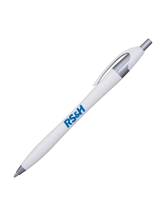 Novella White/Silver Shimmer Pen - Blue Ink w/RS&H Logo