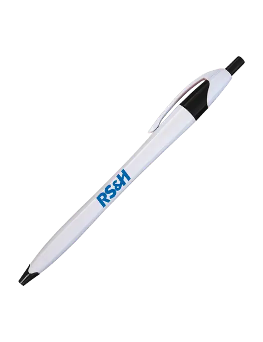 Novella White/Black Classic Pen - Blue Ink w/RS&H Logo