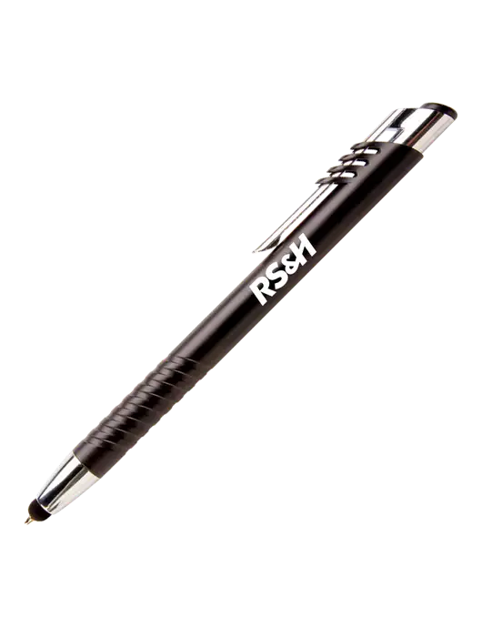 Schirhart Black Stylus Pen - Blue Ink w/RS&H Logo