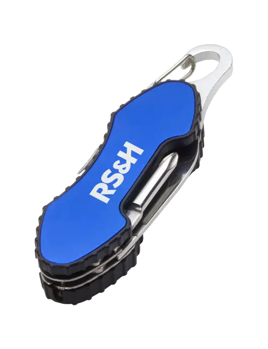 Blue 6 in 1 Tool with Carabiner w/RS&H Logo