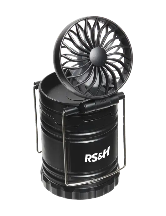 Black Retro Lantern with Fan w/RS&H Logo