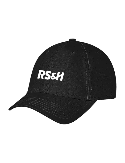Black Structured Soft Snap Closure Hook & Loop Cap w/RS&H Logo