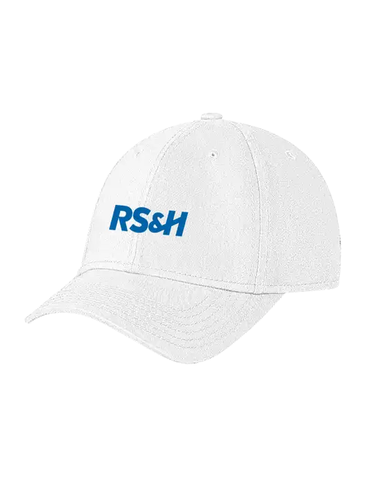 White Structured Soft Snap Closure Hook & Loop Cap w/RS&H Logo