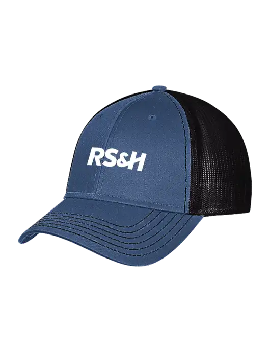 Dark Royal/Black Mesh Trucker Cap Snap Back w/RS&H Logo