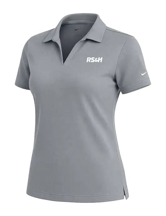 NIKE Medium Grey Womens Dri-Fit Micro Pique Polo w/RS&H Logo