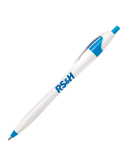 Novella Sapphire Blue/White Splash Pen - Blue Ink w/RS&H Logo