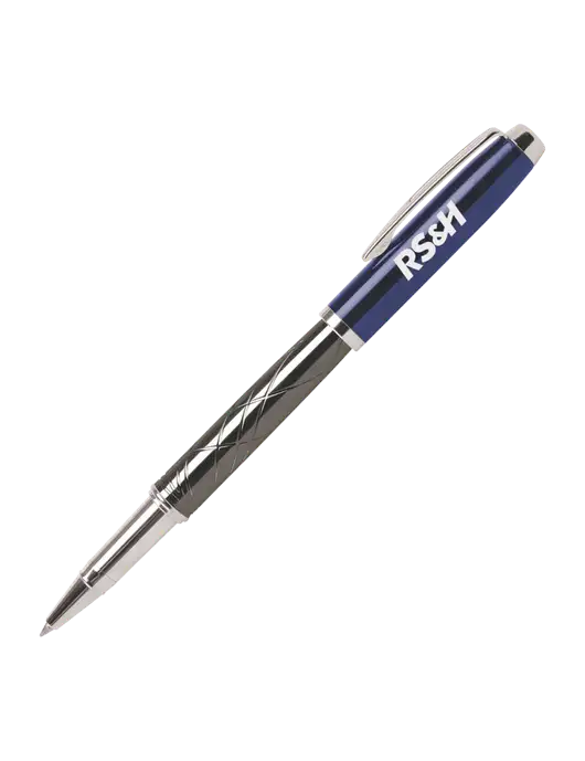 Modernist Blue Rollerball Pen - Black Ink w/RS&H Logo