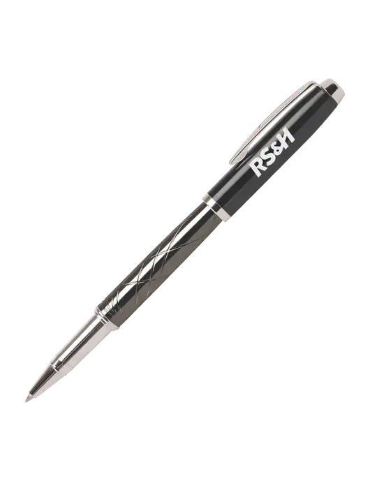 Modernist Black Rollerball Pen - Black Ink w/RS&H Logo