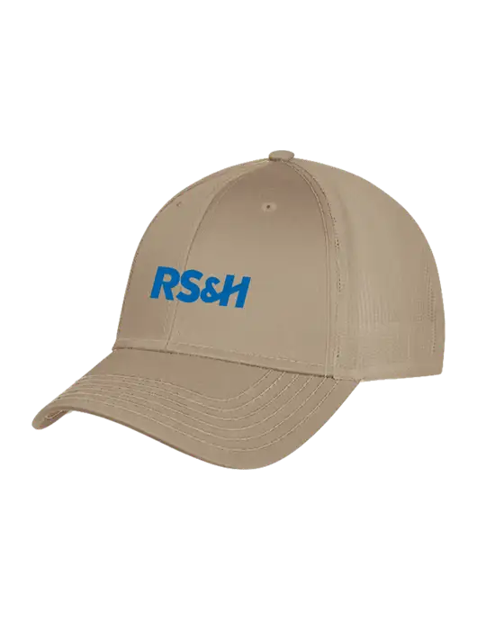 Khaki Mesh Trucker Cap Snap Back w/RS&H Logo