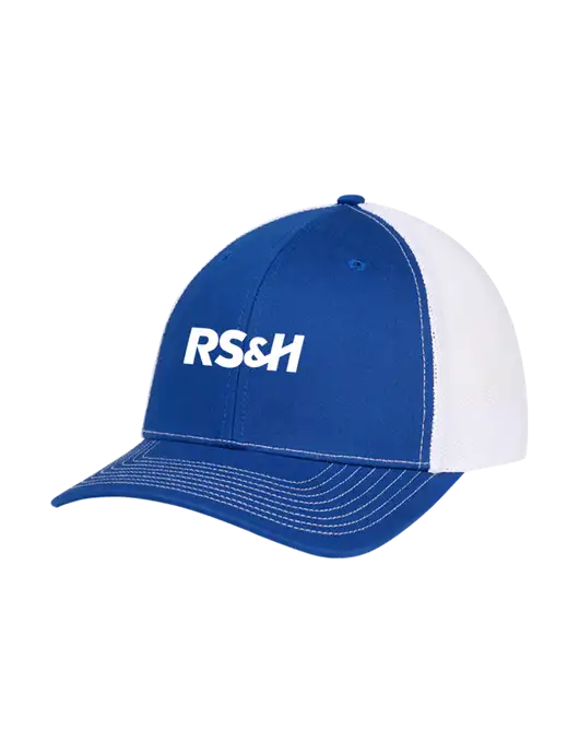 Richardson Adjustable Snapback Original 112 Trucker Cap Royal w/White Mesh w/RS&H Logo