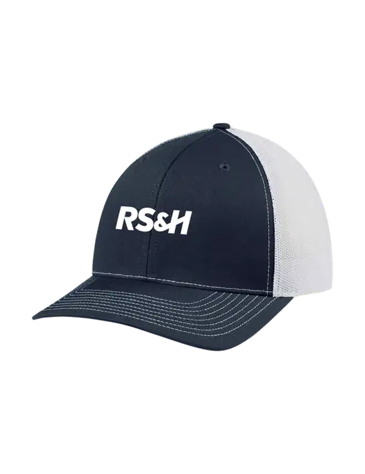 Richardson Adjustable Snapback Original 112 Trucker Cap Navy w/White Mesh w/RS&H Logo