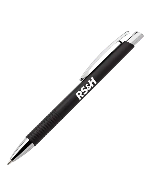 Malay Black Ballpoint Pen - Blue Ink w/RS&H Logo