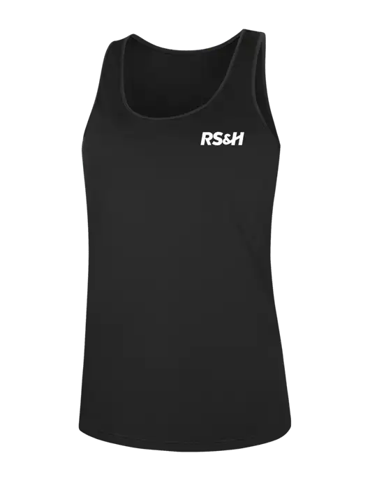 Womens Black PosiCharge Competitor Racerback Tank w/RS&H Logo