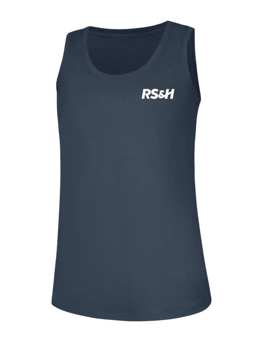 Womens Navy Frost Perfect Tri Racerback Tank w/RS&H Logo