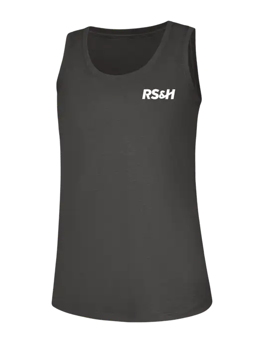 Womens Dark Grey Heather Perfect Tri Racerback Tank w/RS&H Logo